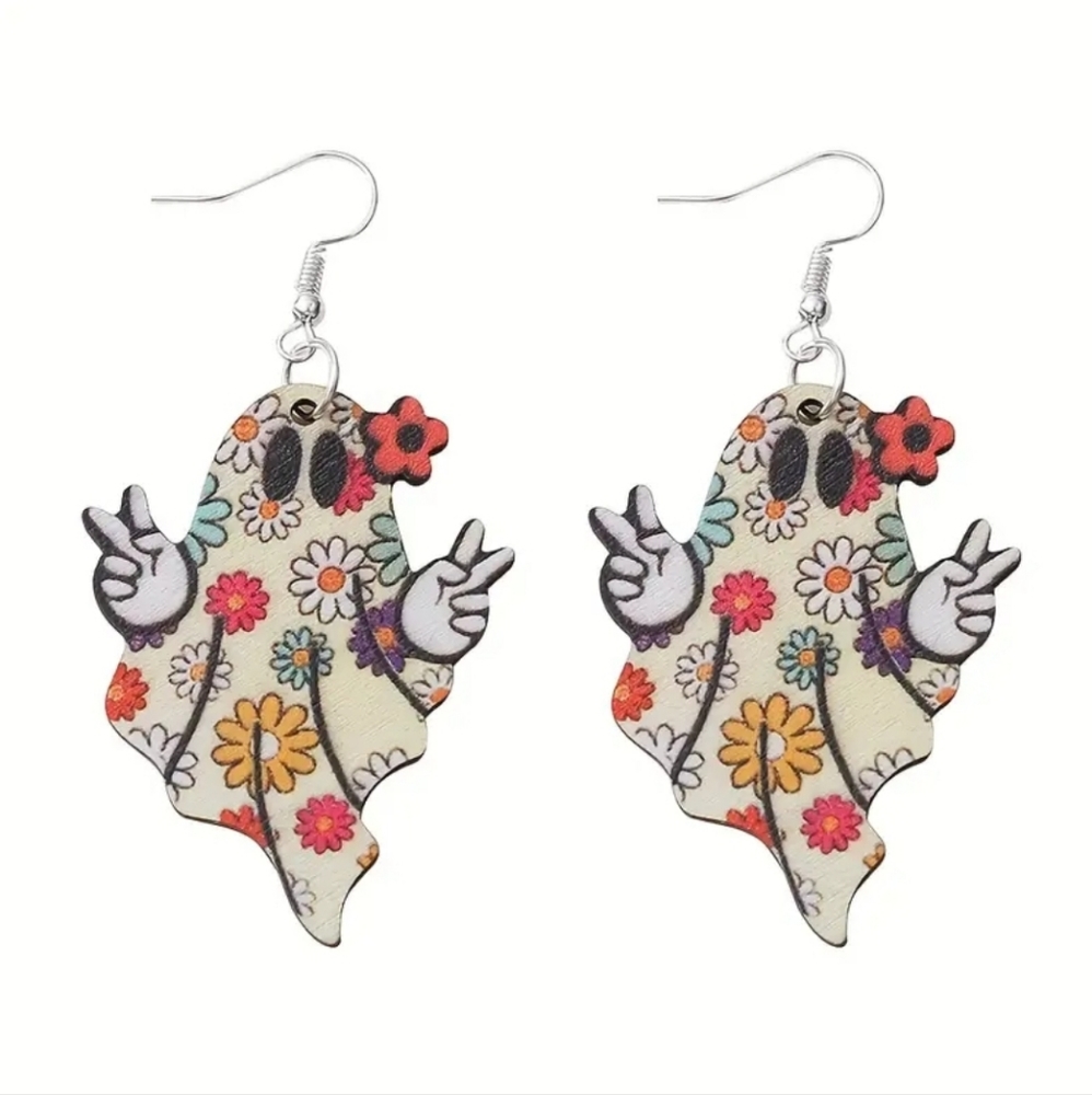 Groovy Ghost Earrings - Picture 3 of 3